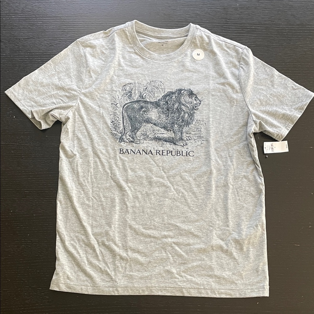 Banana Republic Heather Gray Lion Tee